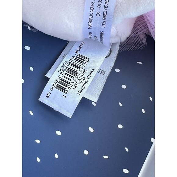 Doudou et Compagnie Paris Ballerina Bunny Plush Baby Infant Toy Pink 12" NEW - Picture 3 of 4